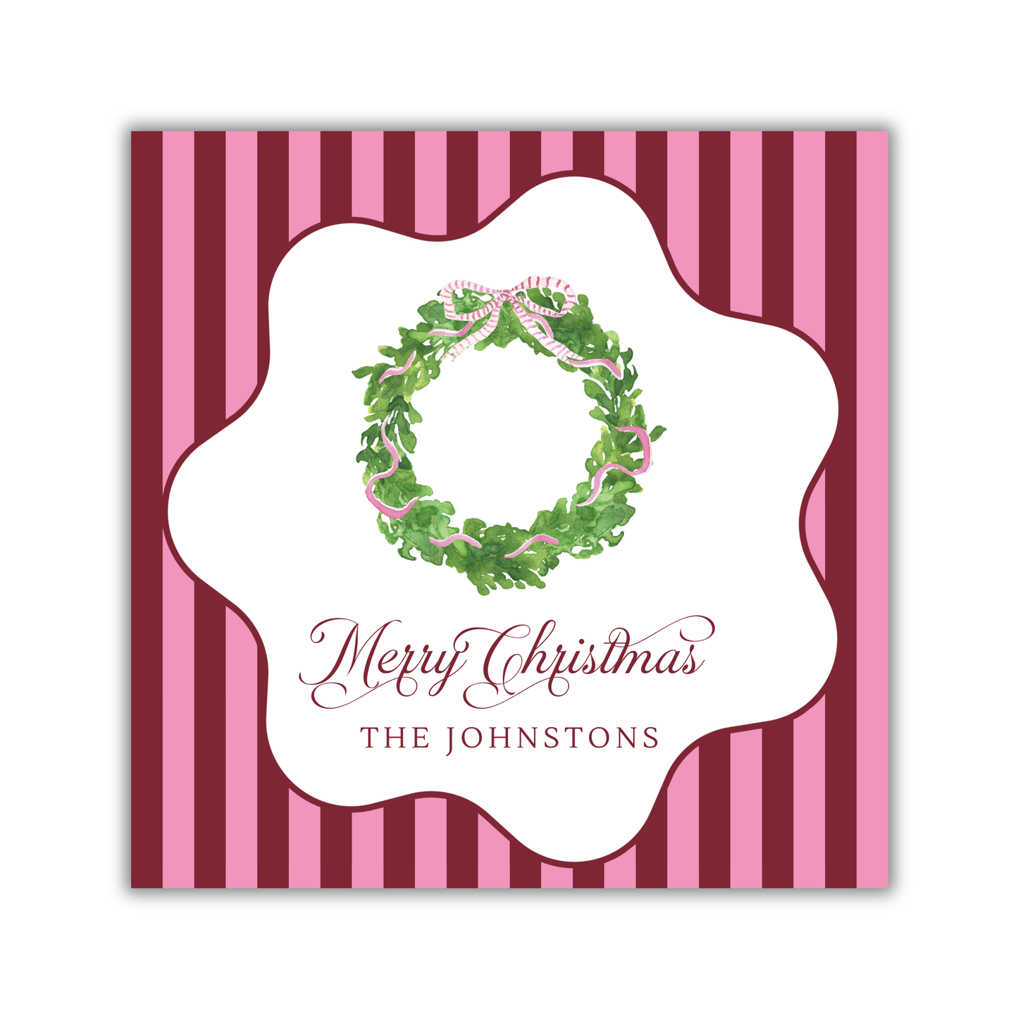 Pink Wreath Gift Sticker