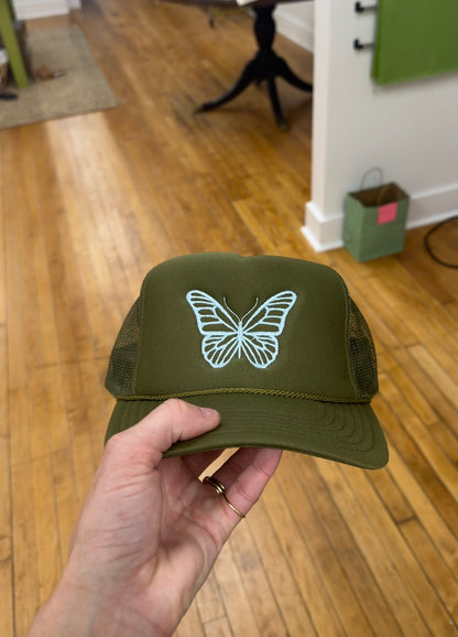 Butterfly Embroidered Trucker Hat