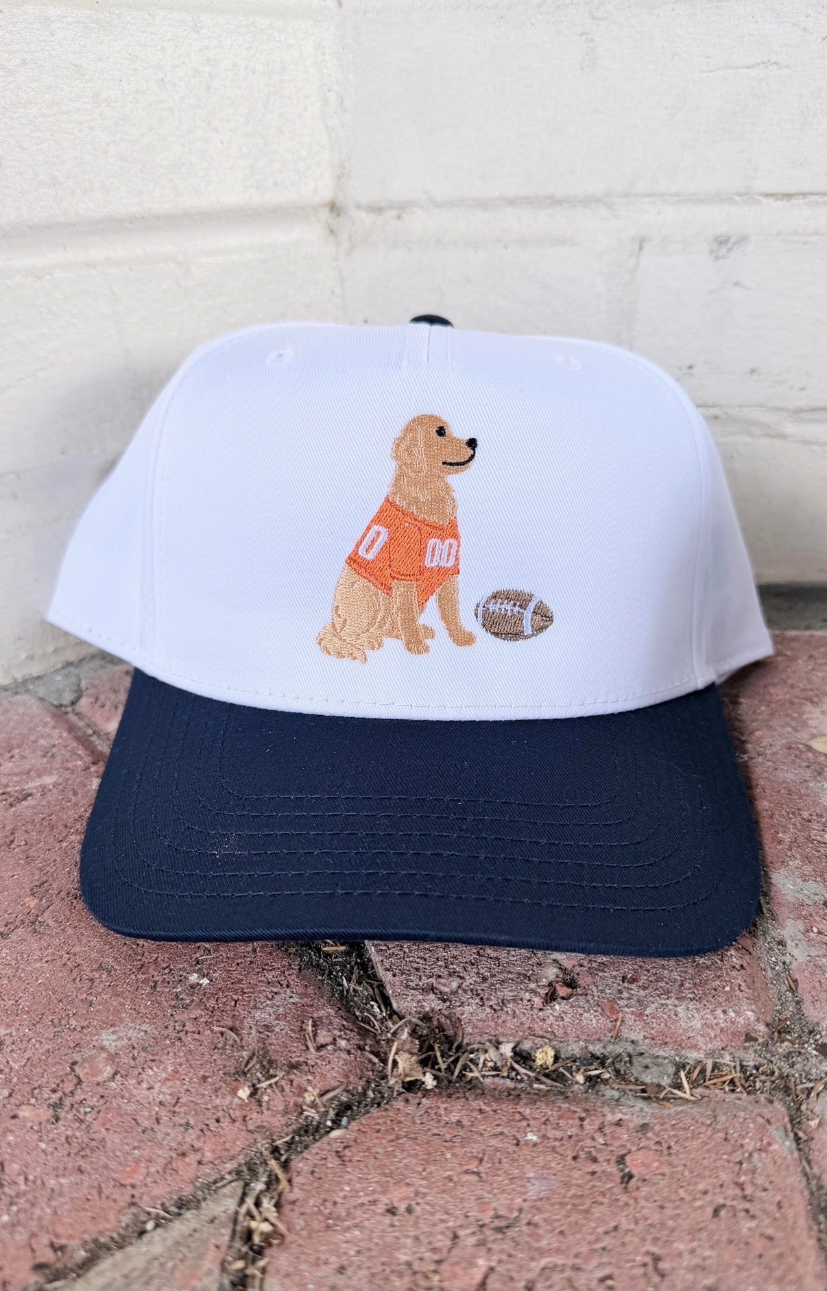 Football Golden Retriever Canvas Hat