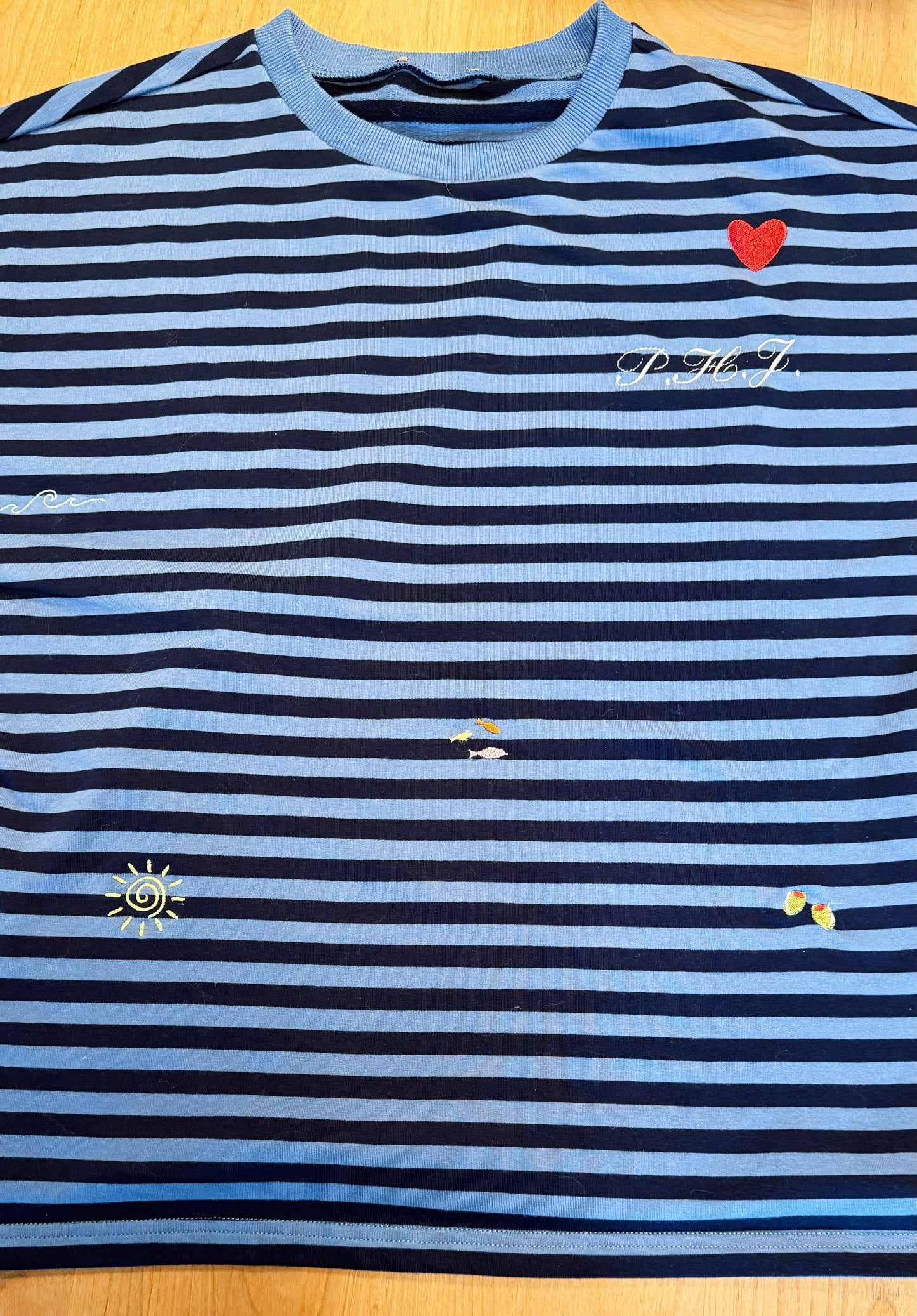 Oversized Long Sleeve Top in Marine