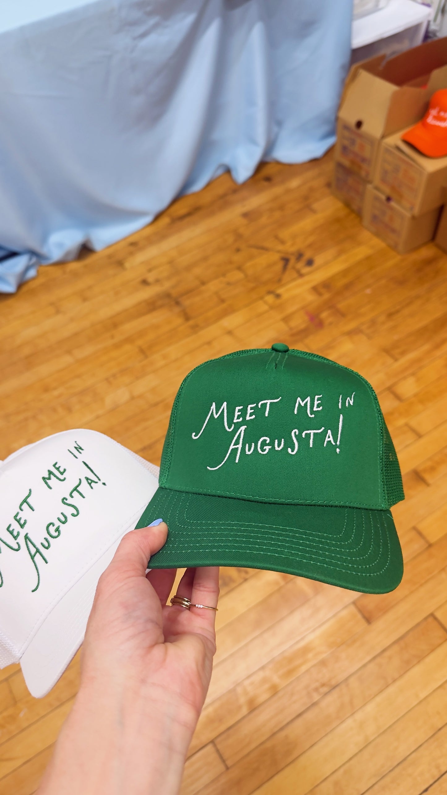 Meet me in Augusta! Embroidered Canvas Mesh Hat