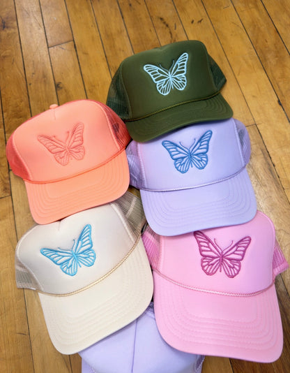 Butterfly Embroidered Trucker Hat