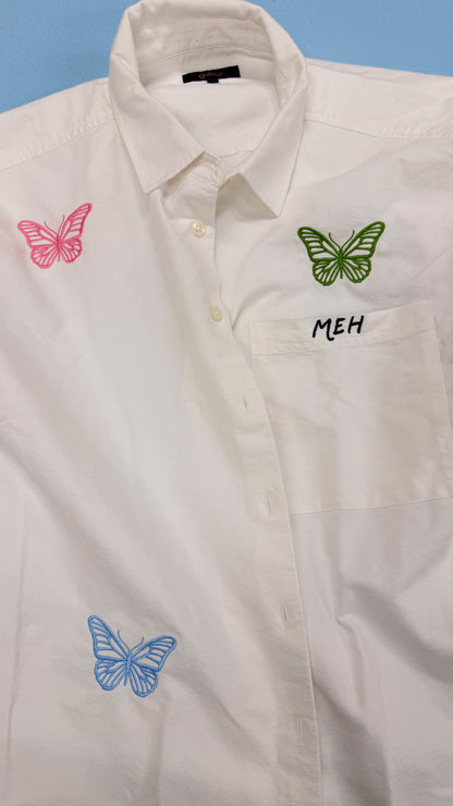 MENS Organic White Cotton Relaxed Oxford Shirt - Customizable