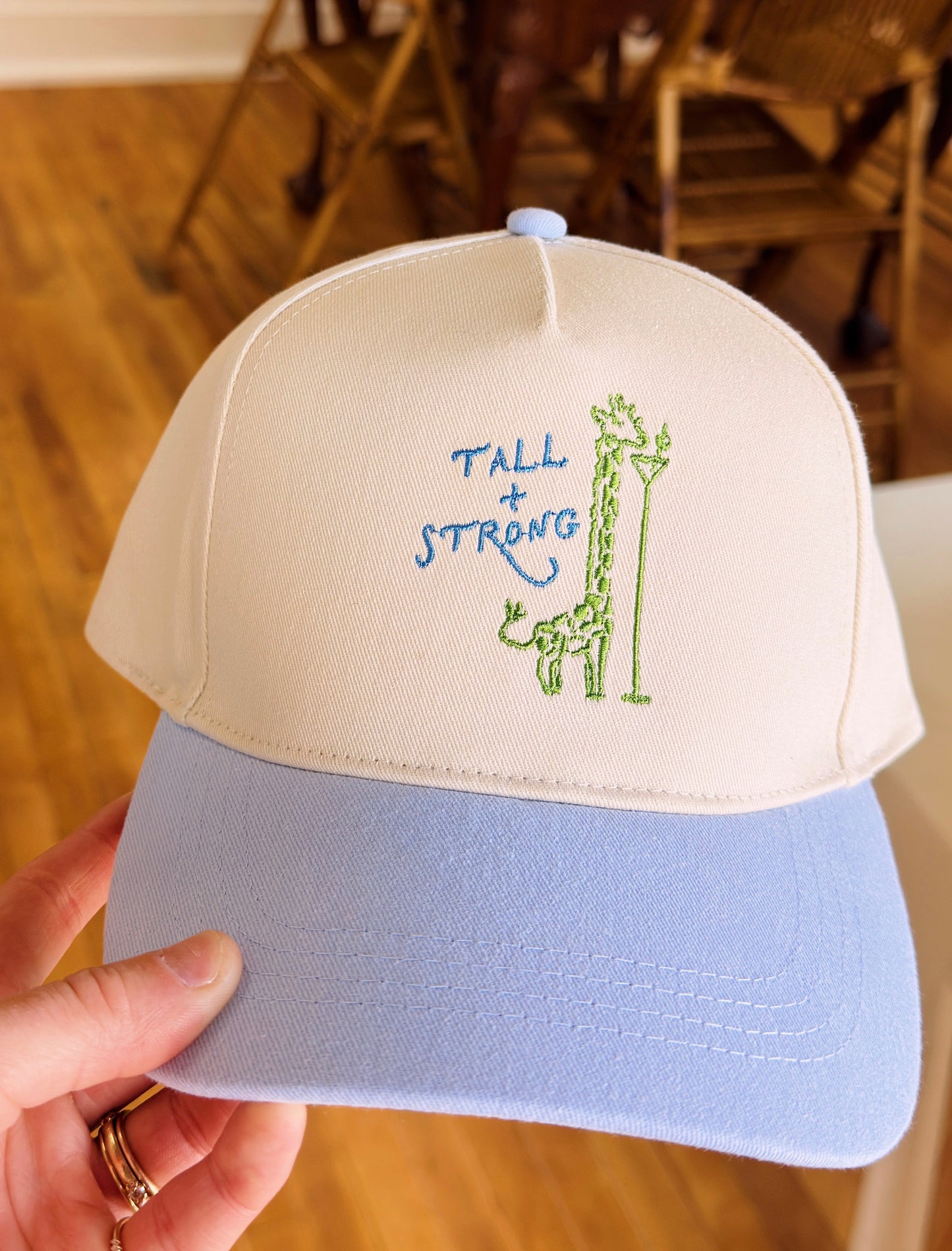 Tall + Strong Giraffe Embroidered Canvas Hat