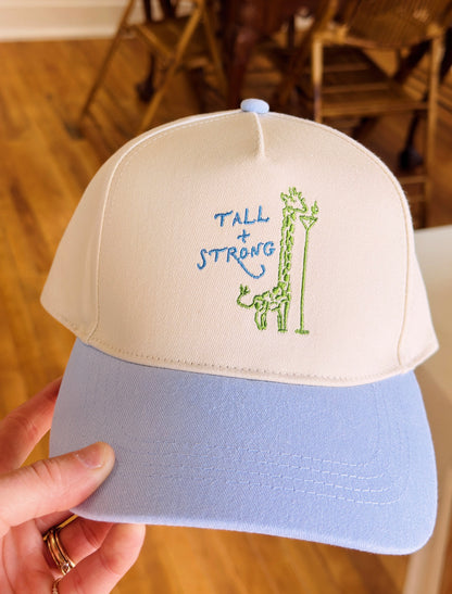 Tall + Strong Giraffe Embroidered Canvas Hat