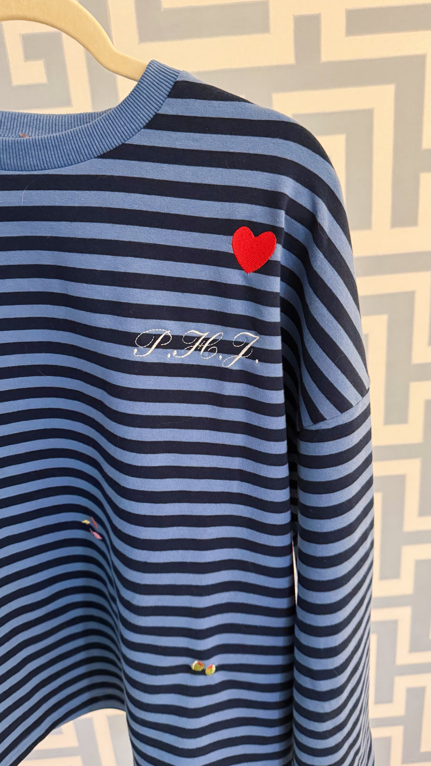 Oversized Long Sleeve Top in Marine