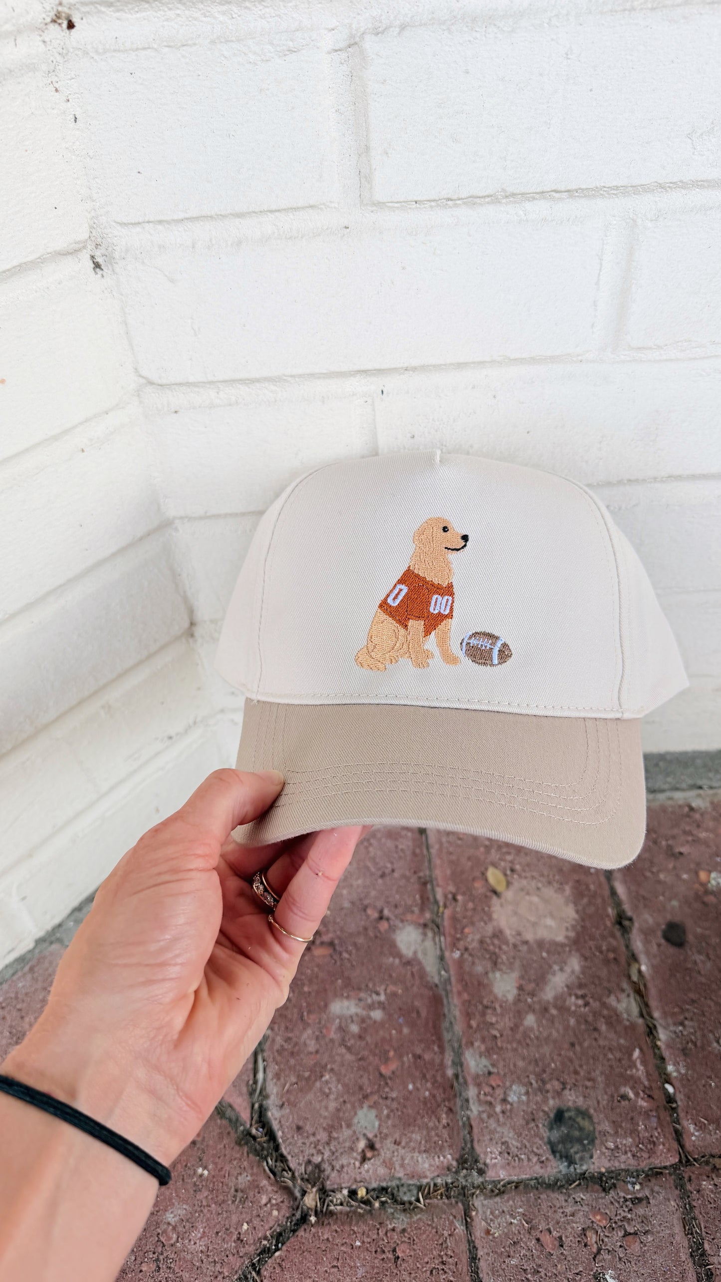 Football Golden Retriever Canvas Hat