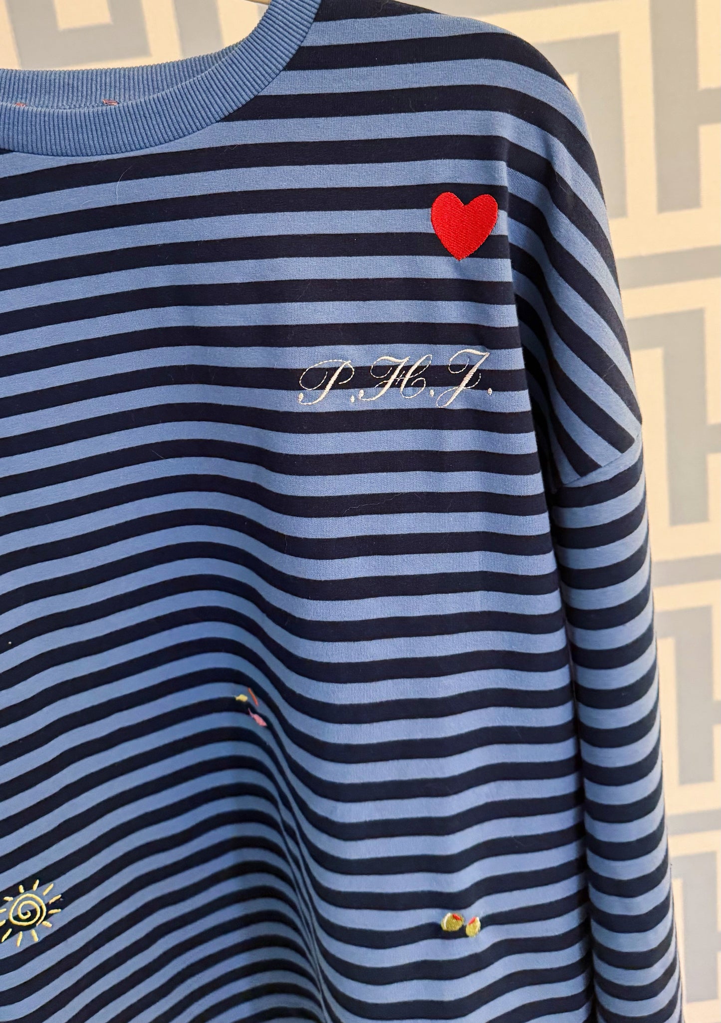 Oversized Long Sleeve Top in Marine