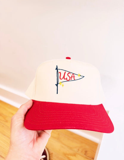 USA Pendant Flag Embroidered Hat