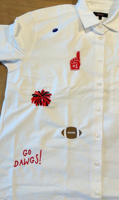 Gameday Cotton Button Down | Red + Black | UGA