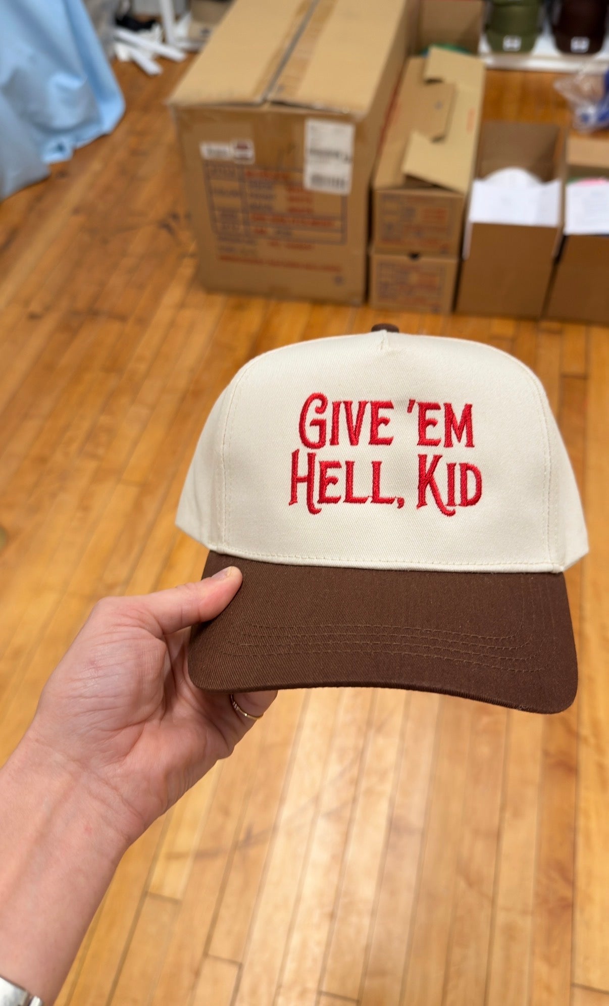 Give ‘Em Hell, Kid Embroidered Hat