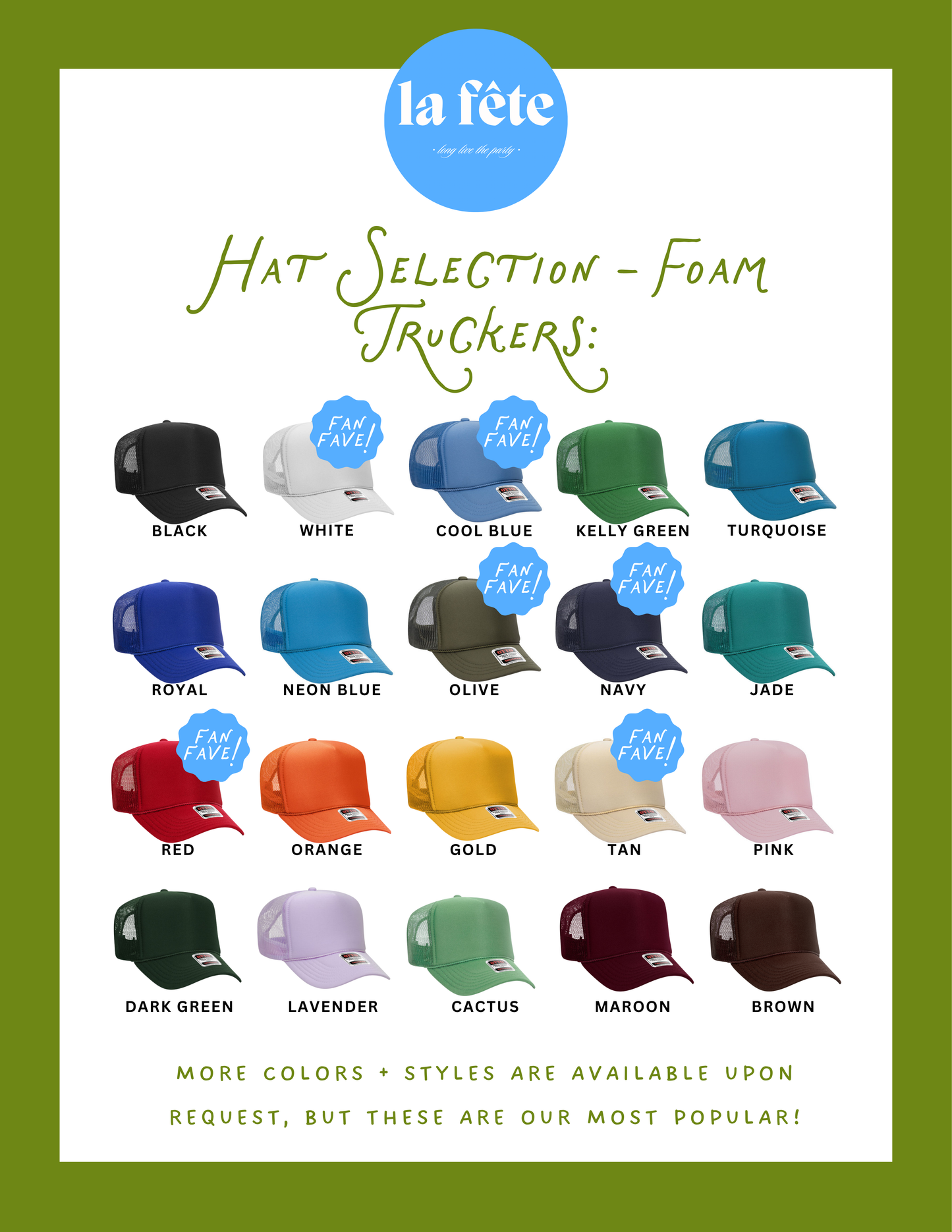 La Fête Bulk Hats!