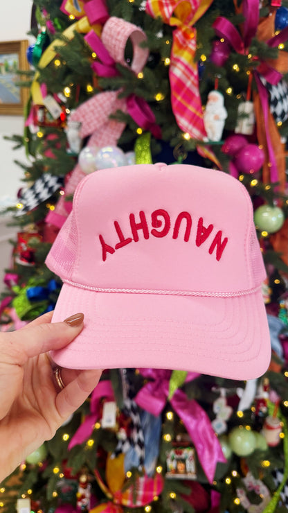 Naughty Embroidered Trucker Hat
