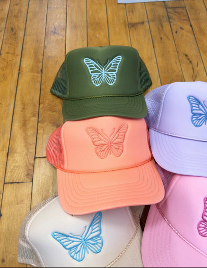 Butterfly Embroidered Trucker Hat