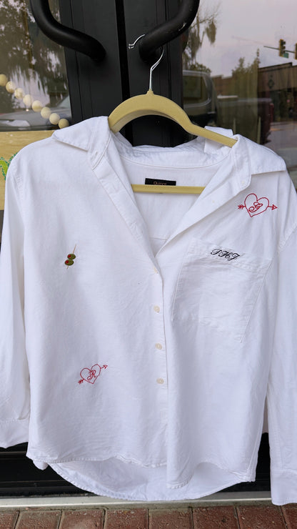 MENS Organic White Cotton Relaxed Oxford Shirt - Customizable