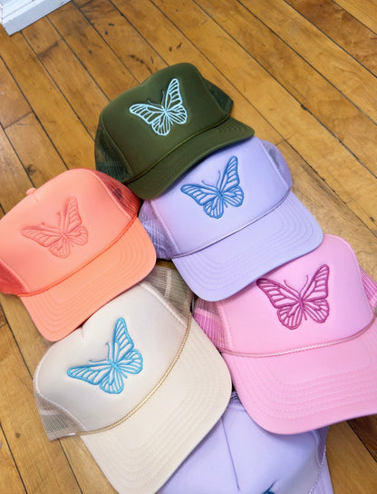 Butterfly Embroidered Trucker Hat