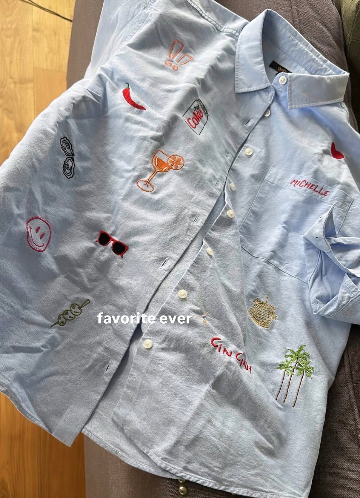 Organic Blue Cotton Relaxed Oxford Shirt - Customizable