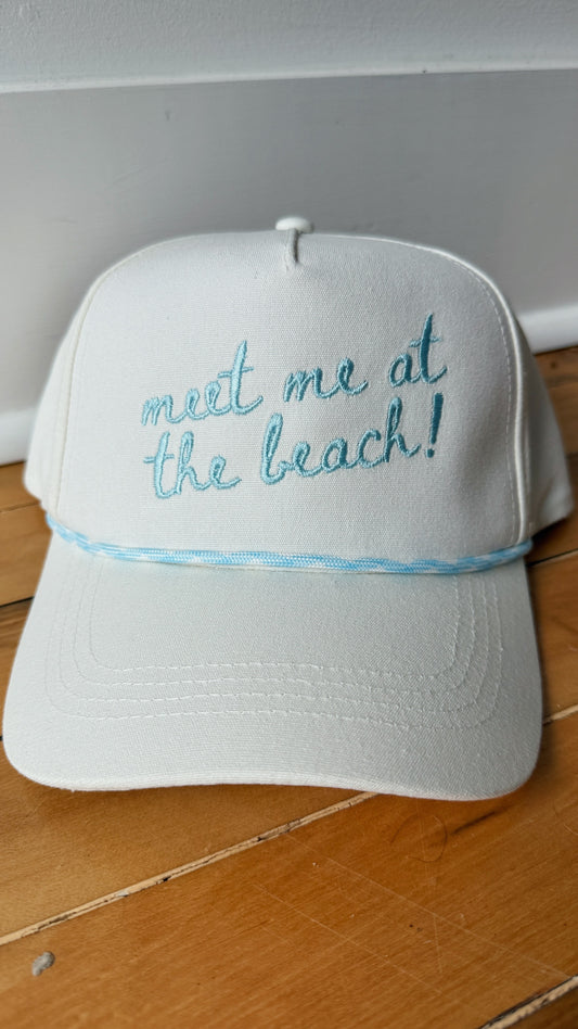 Meet Me at the Beach! Rope Canvas Hat
