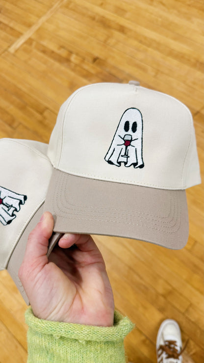 Booze Ghost Embroidered Canvas Hat