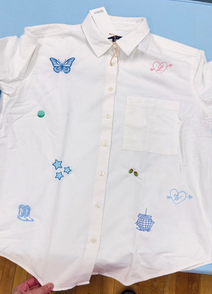MENS Organic White Cotton Relaxed Oxford Shirt - Customizable