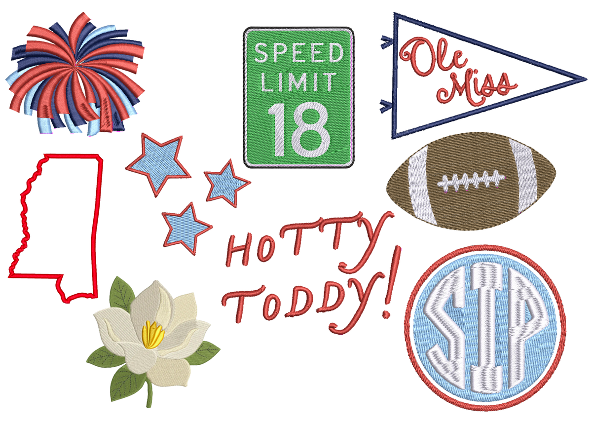 Gameday Cotton Button Down | Blue + Red | Ole Miss