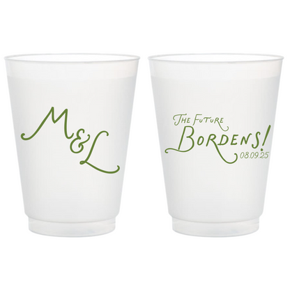 Initials 16oz Frosted Cups