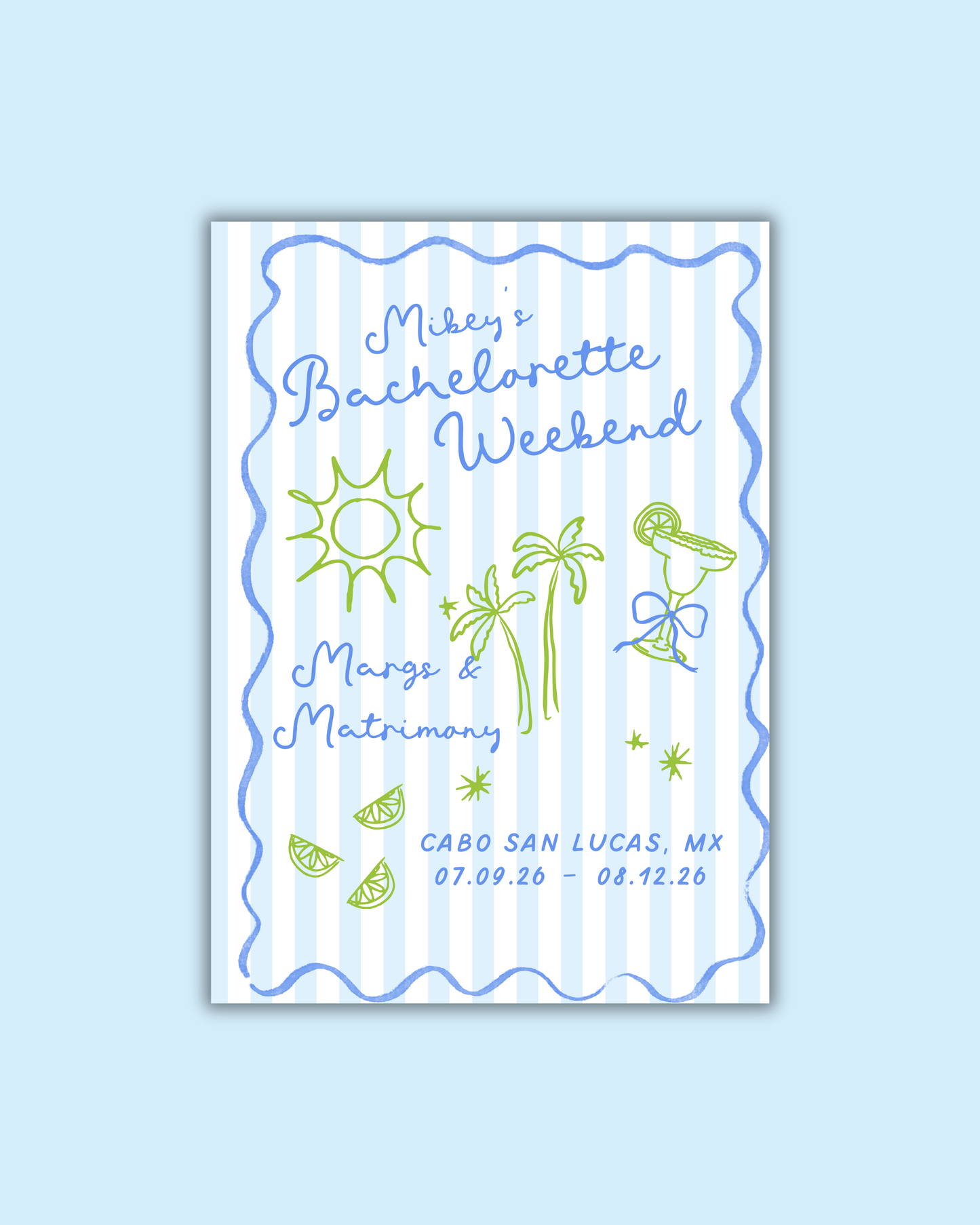 Margs and Matrimony Bachelorette Invitations