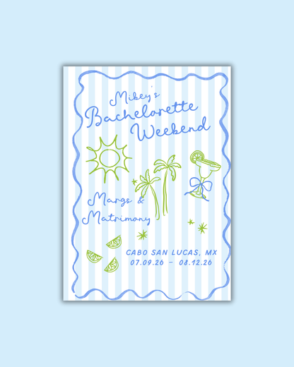 Margs and Matrimony Bachelorette Invitations