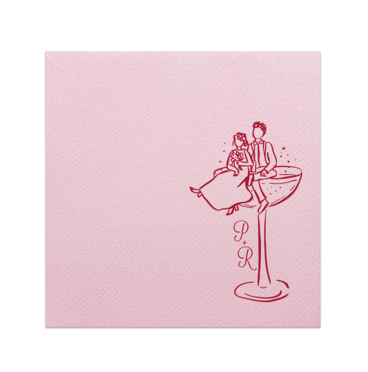 Bride + Groom Initial Cocktail Napkins