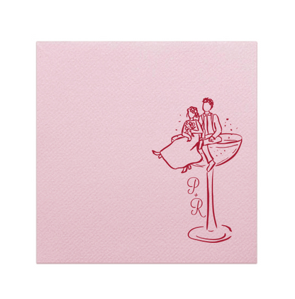 Bride + Groom Initial Cocktail Napkins