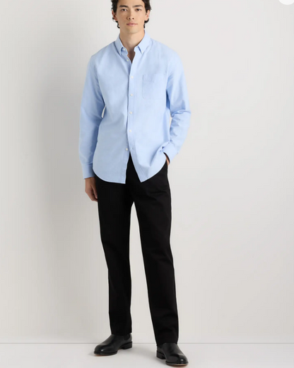MENS Organic Blue Cotton Relaxed Oxford Shirt - Customizable