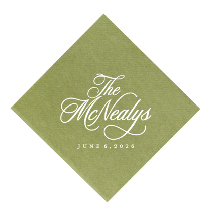 Script Last Name Linen-Like Napkins