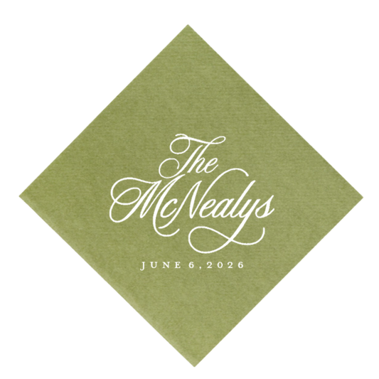 Script Last Name Linen-Like Napkins
