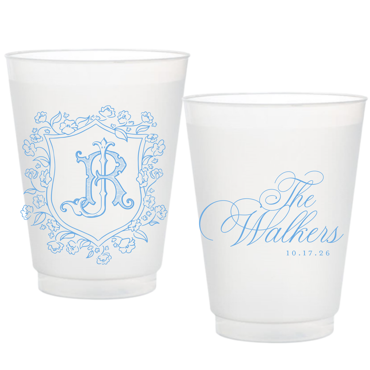 Flower Wreath Minimalistic Frosted Cups