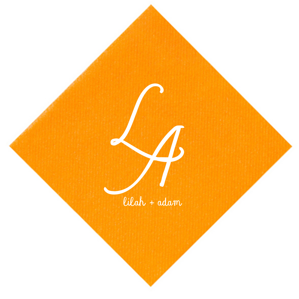 Interlocking Handwritten Initials Linen-Like Napkins