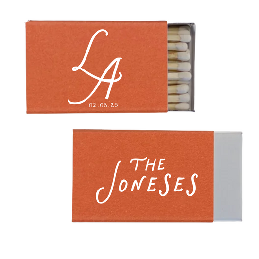 Interlocking Handwritten Initials Matchboxes