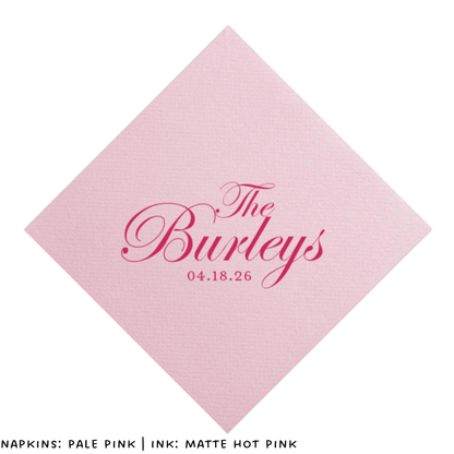 Classic Last Name Cocktail Napkins