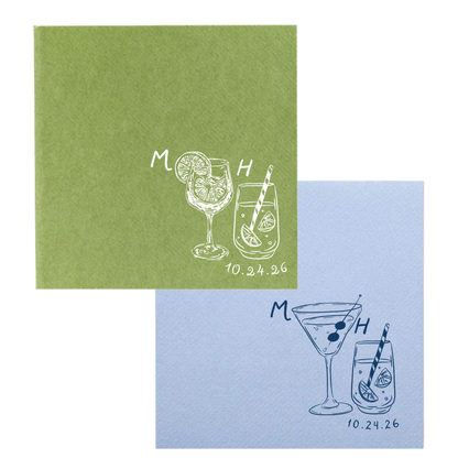 His + Hers Cocktail Napkins