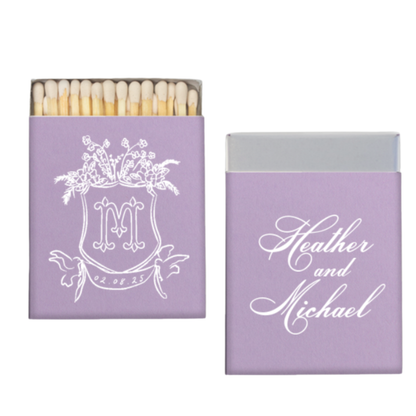 Birds Wedding Crest Matchboxes