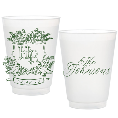 Wedding Crest Frosted Cups