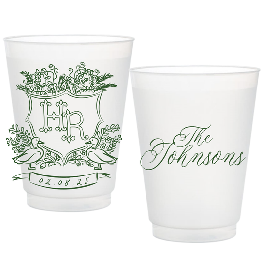 Wedding Crest Frosted Cups