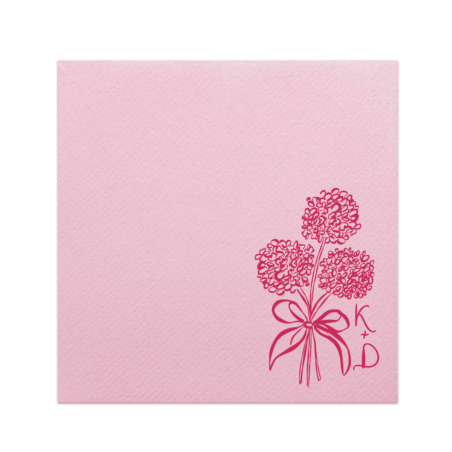Handdrawn Flower Linen-Like Cocktail Napkins