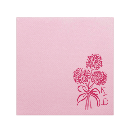 Handdrawn Flower Linen-Like Cocktail Napkins