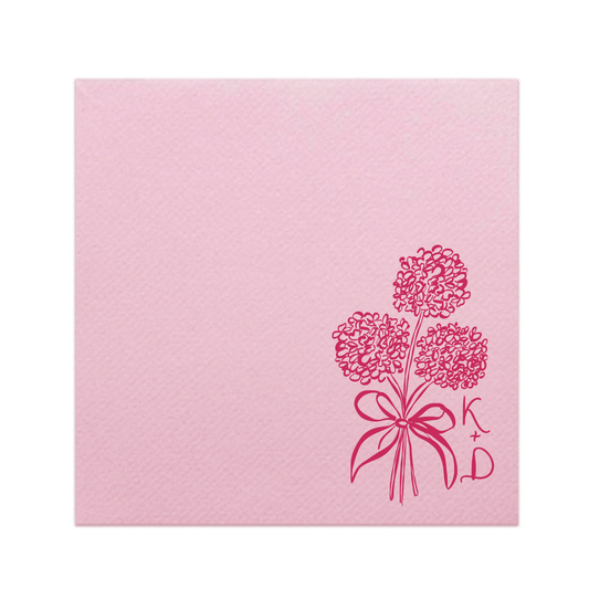 Handdrawn Flower Linen-Like Cocktail Napkins