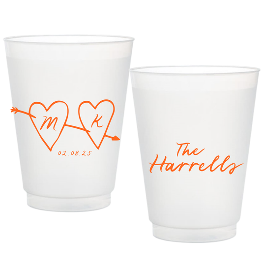 Heart + Arrow Frosted Cups