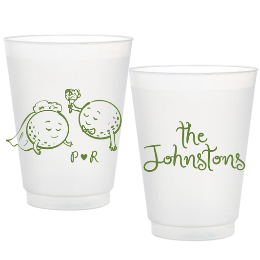 Golf Newlyweds Frosted Cups