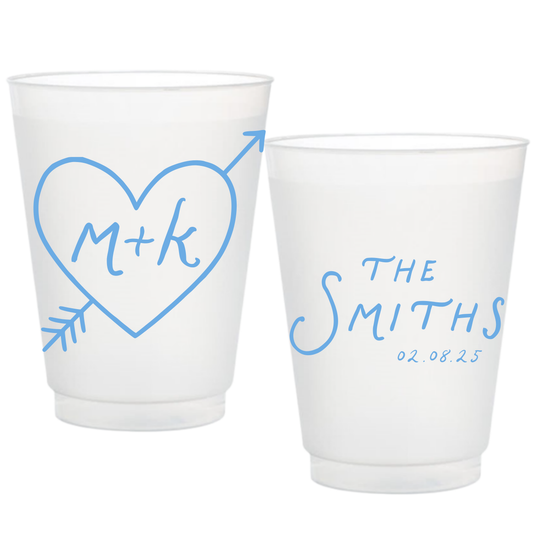 Classic Heart + Arrow Frosted Cups