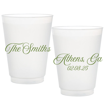 Simple Last Name Frosted Cups