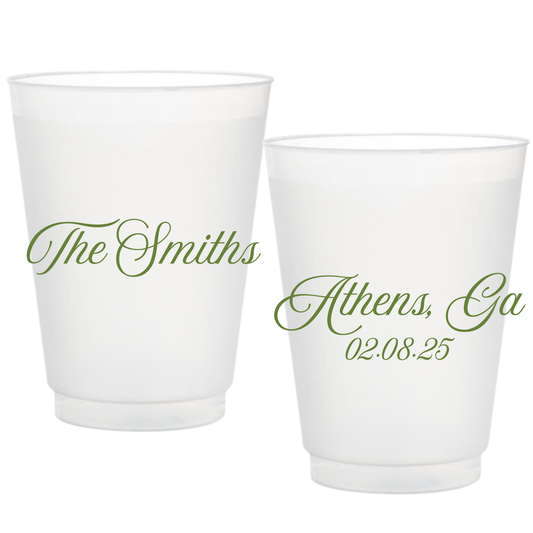 Simple Last Name Frosted Cups