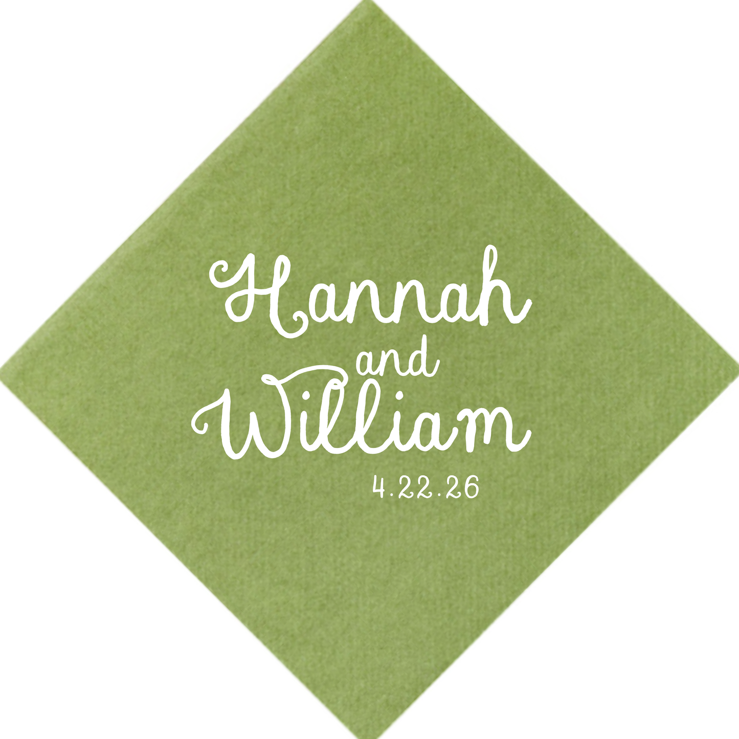 Handwritten Names Cocktail Napkins
